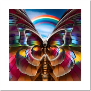 Rainbow Butterfly Posters and Art